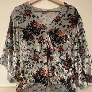 Maeve Multicolor Floral Velvet Blouse‎ size S